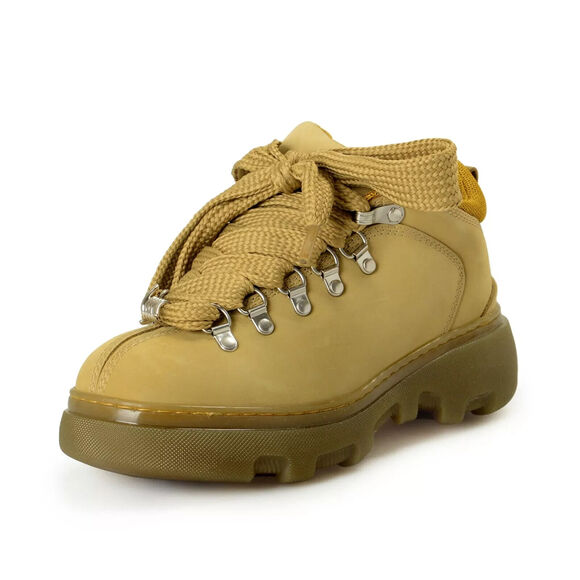 BURBERRY TREK BEIGE NUBUCK LEATHER LACE HIKING BOOTS SHOES EU 37.5 US 7.5 $1K - Picture 2 of 15